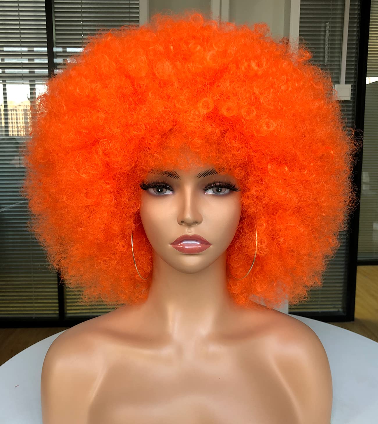 Annivia Afro Short Curly Wig Bouncy and Soft Wig for Black Women Daily Use and Cosplay Funny Wigs for Party Synthetic Hair(Yellow)