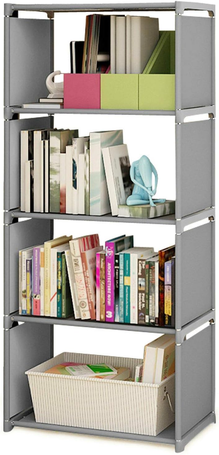 TFCFL 4 Tier Multipurpose Shelf Display Rack, 40x25x125cm Bookshelf Storage Wall Shelf Organizer Rack Standing Shelf Units Light Duty Indoor Garage Storage Organizer Shelves