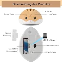 elec Space Aranyos Hörcsög Vezeték Nélküli Egér 2.4GHz 1200DPI USB Vevővel Laptop PC Mac 6