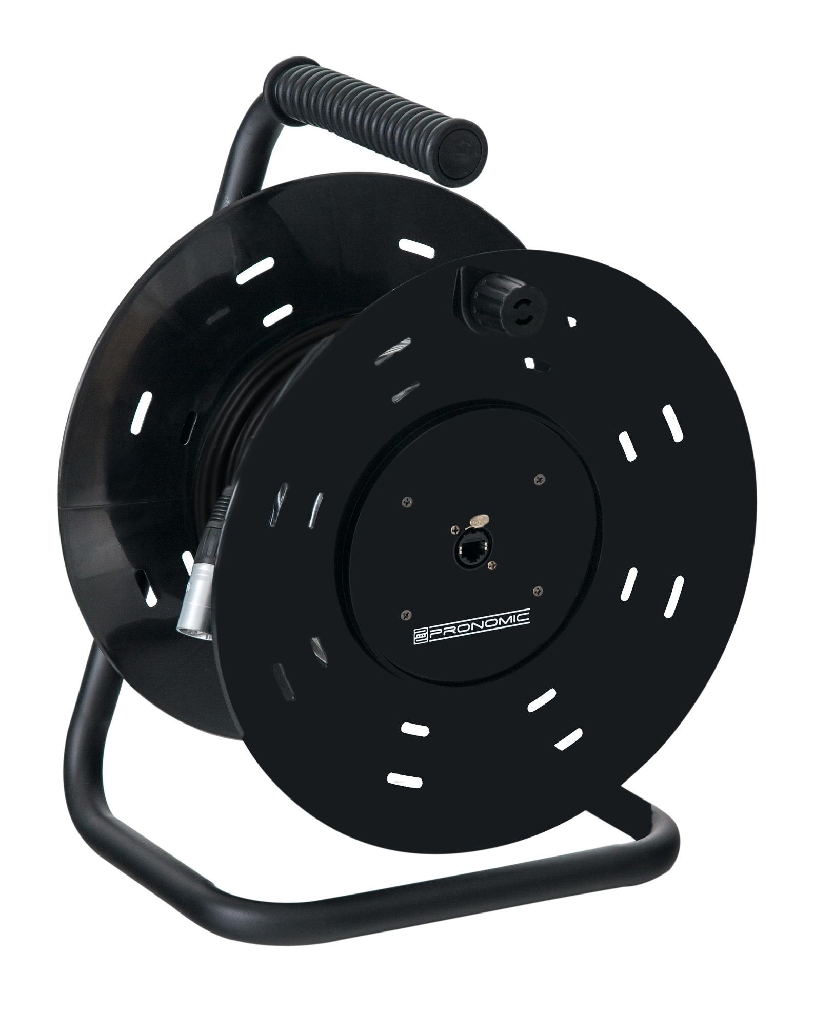 Pronomic Stage ECAT5-30 Ethernet-Kabeltrommel (UTP Cat5e Kabel auf Trommel, zur Verbindung und Verlängerung von Multicore-, DMX- und sonstigen Netzwerkkabeln, Länge: 30 m, Neutrik etherCON-Stecker)