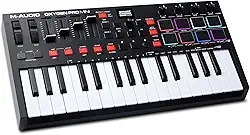 M-AUDIO Oxygen Pro Mini - Controlador de Teclado MIDI USB de 32 Teclas Com Pads de Batida, Knobs, Botões e Faders Atribuíveis ao MIDI, e Pacote de Sons Native Instruments (Integração NKS)