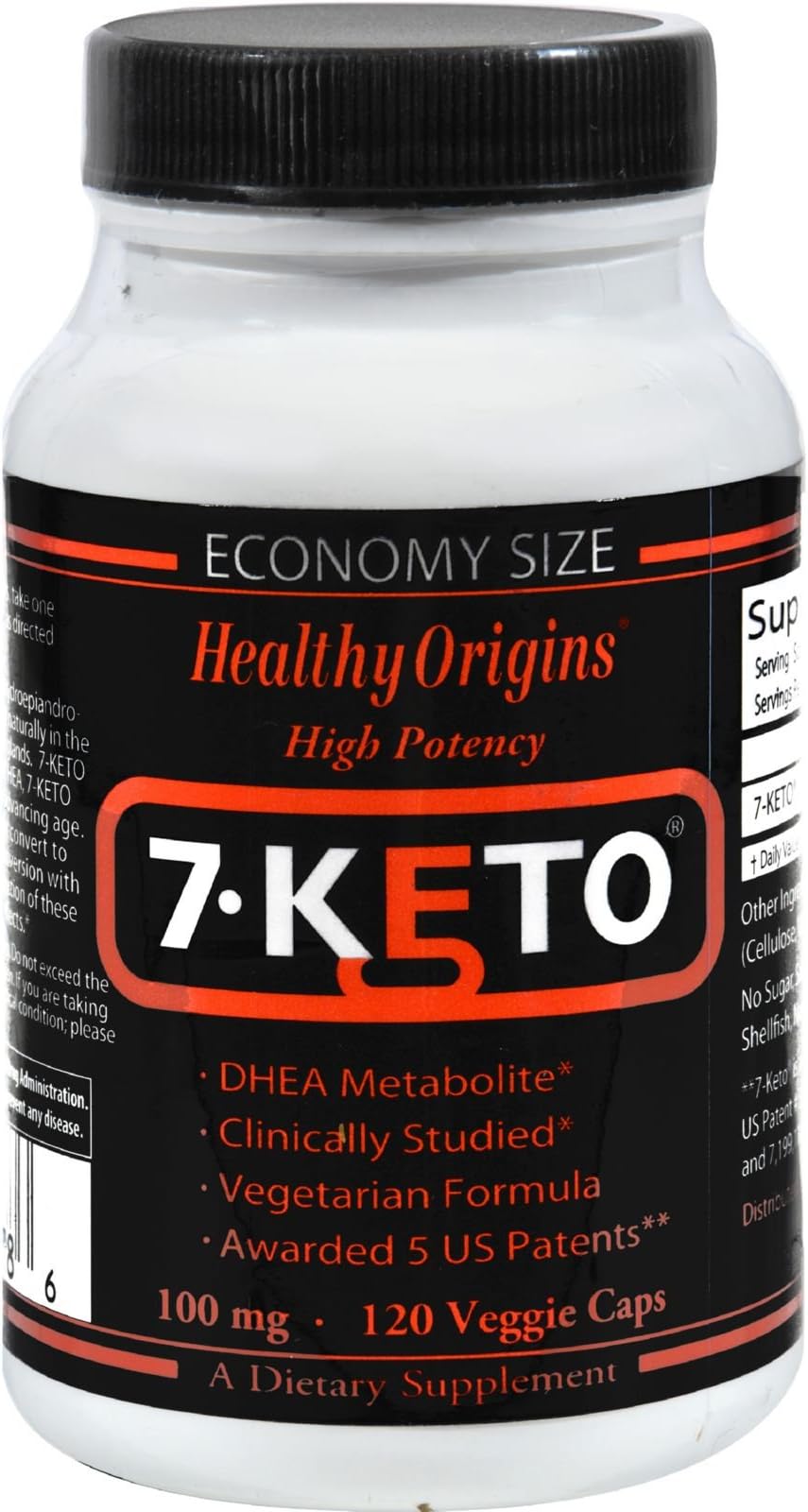 Healthy Origins 7-Keto DHEA Metabolite - 100 mg - 120 Vegetarian Capsules
