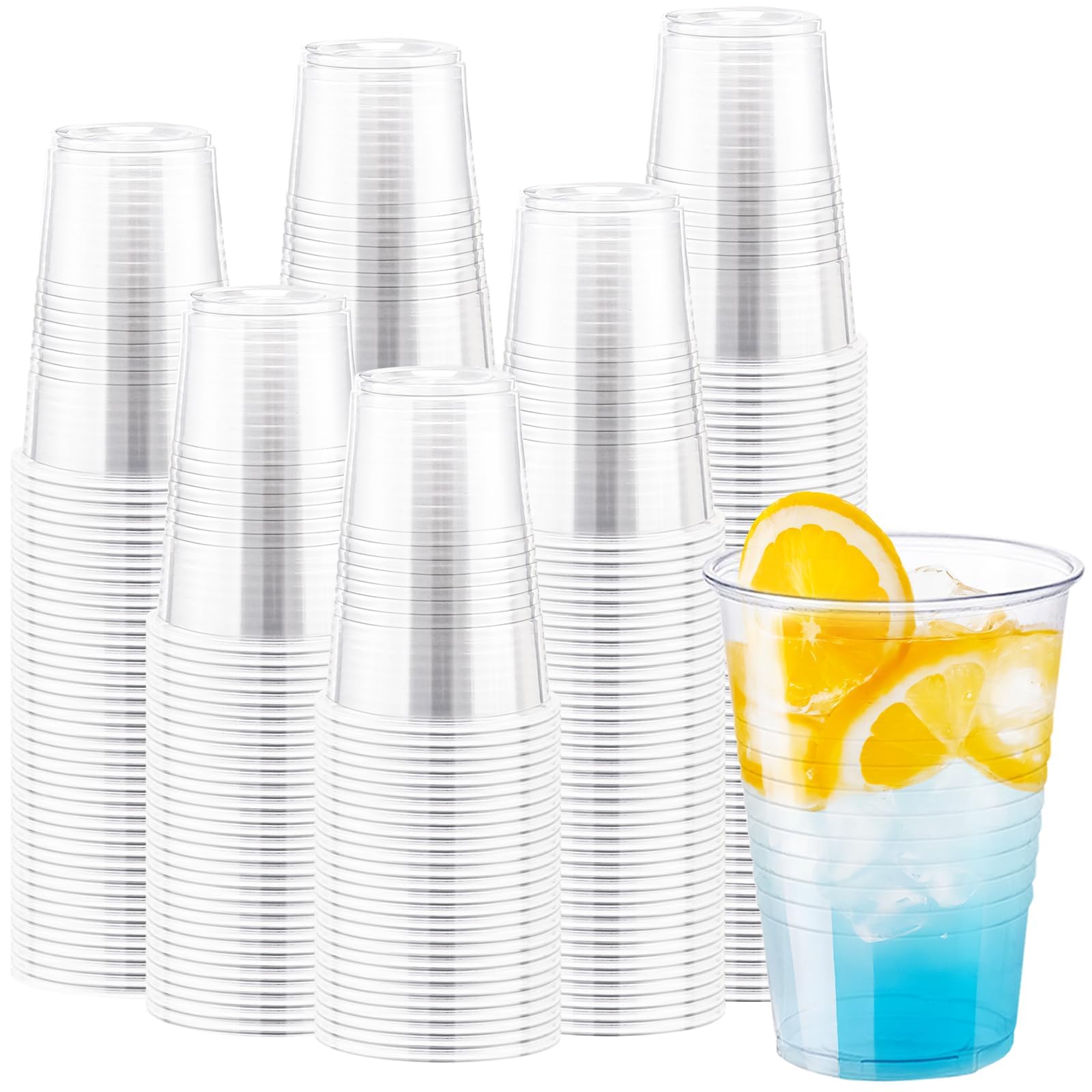 300 Clear Plastic Cups - 12oz Disposable Drinkware -10 300 Clear Plastic Cups - 12oz Disposable Drinkware -10