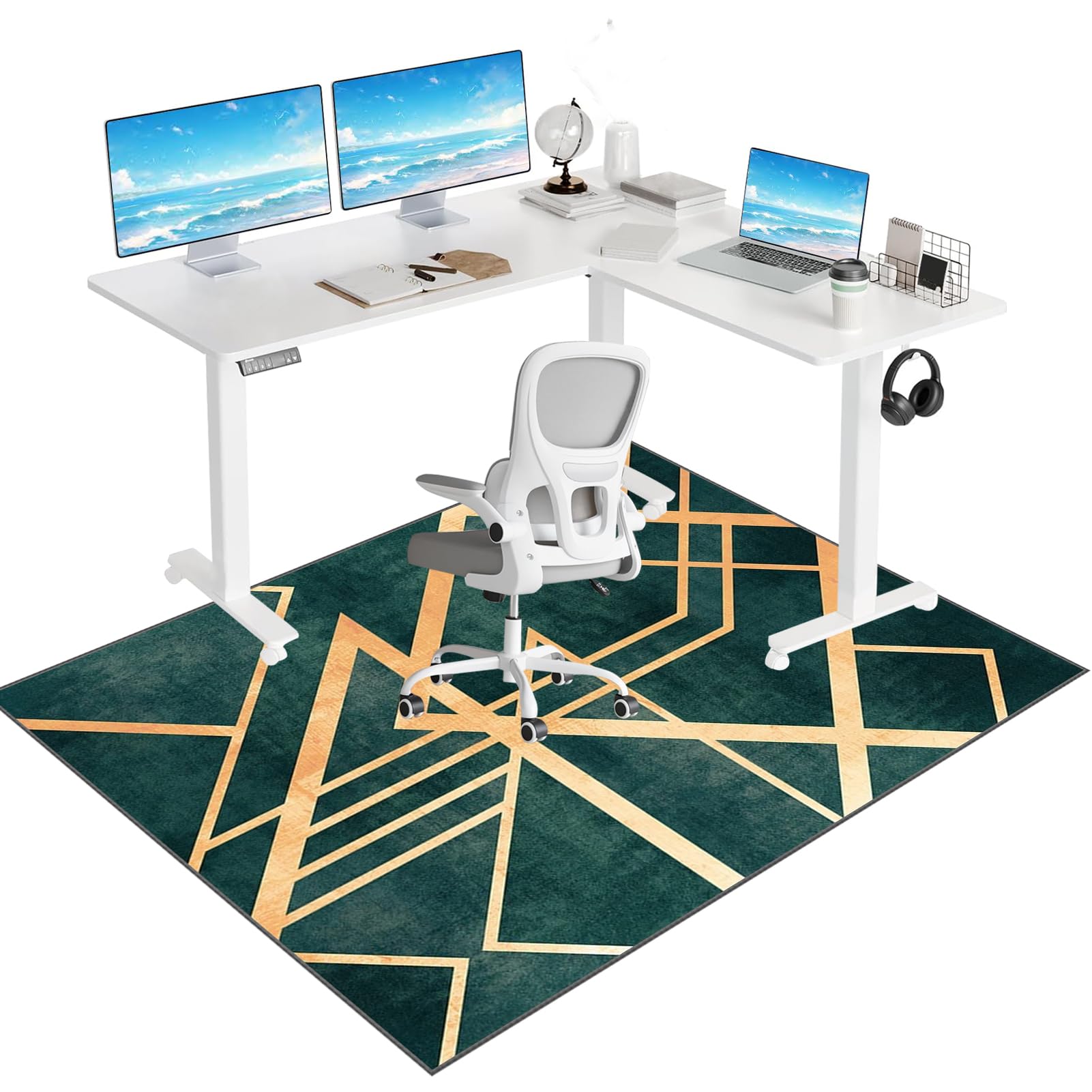 Office Gaming Chair Mat, Non Slip Chair Floor Mat, Desk Floor Mat For Hardwood Floors, Carpet Protection Mat, Office Chair Mats for Carpet, Desk Chair Mat for Parquet Tile Laminate 70 x 100 cm