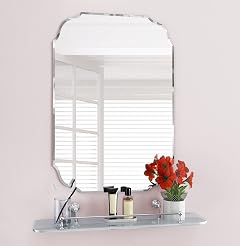 KOHROS Silver Bathroom Mirror 18 x 24 Frameless Rectangle Beveled Edge Bathroom Vanity Mirror for Over Sink Wall