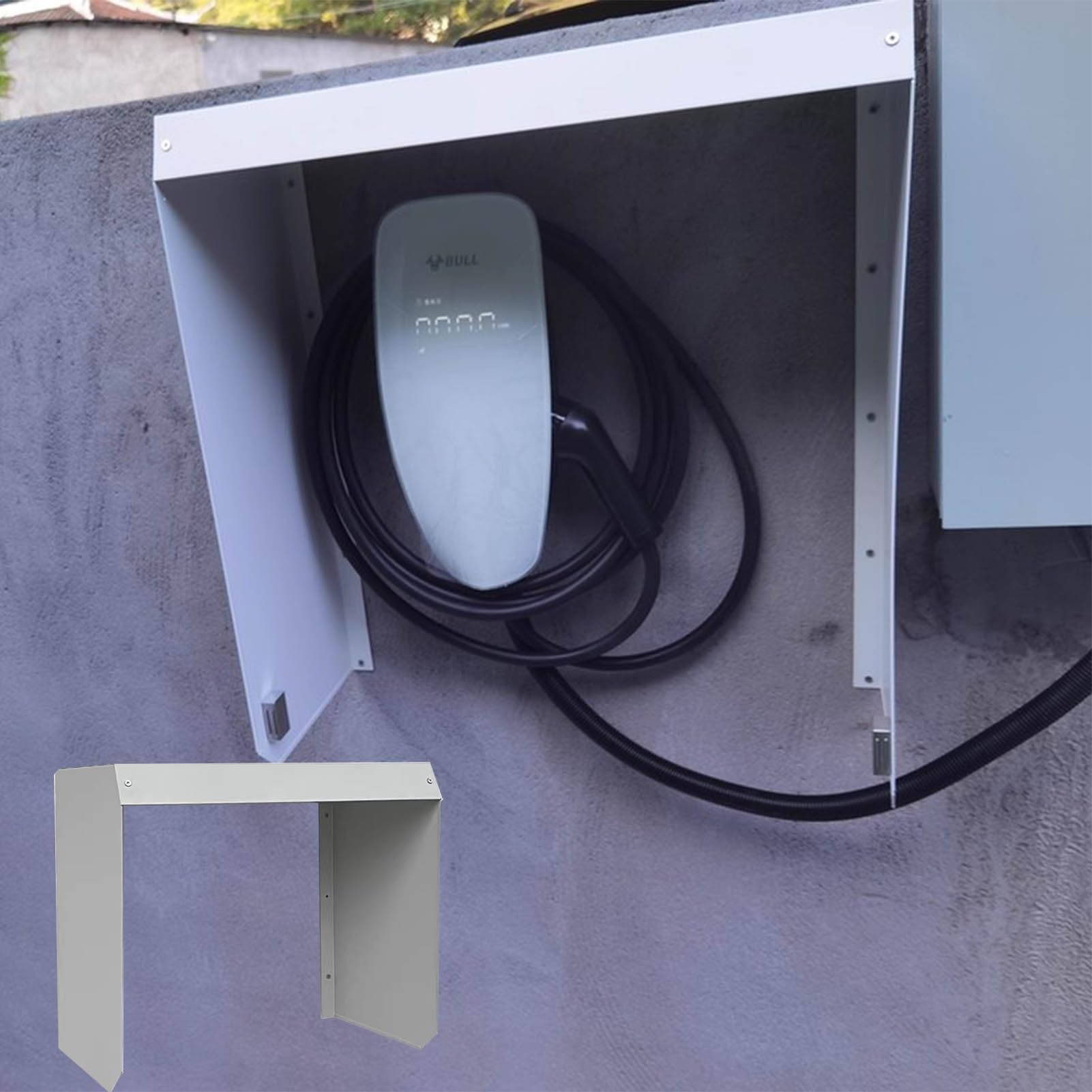 Cargador Coche Electrico Cubierta Protectora para Cargador de Pared de Vehículos Eléctricos, Pedestal para Estación de Coche Eléctrico, Caja de Carga para Coche en Casa(35x40cm(13.7x15.7))