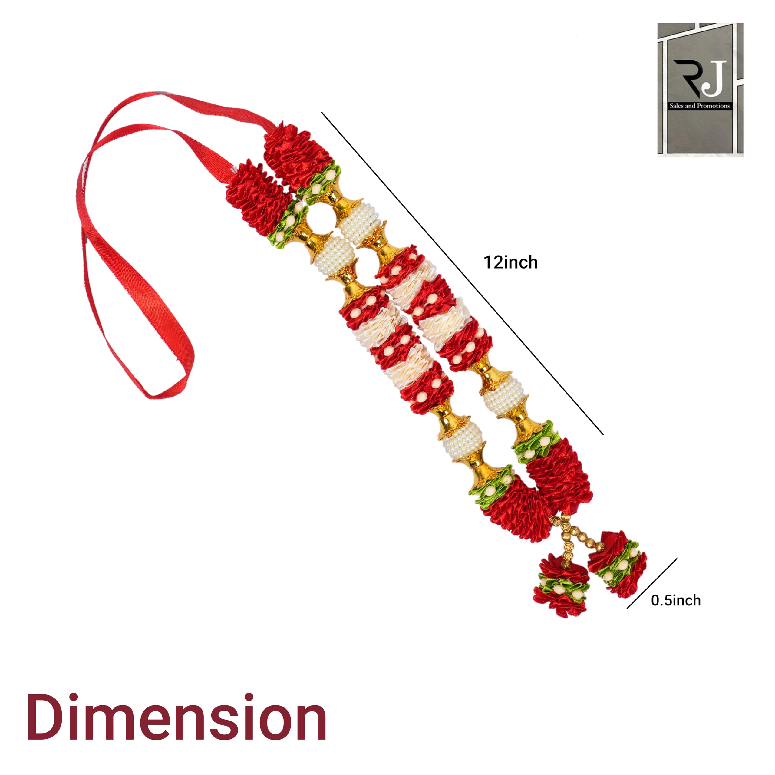 RJ Sales & Promotions Artificial Flowers Photo Garland 12 inches Red