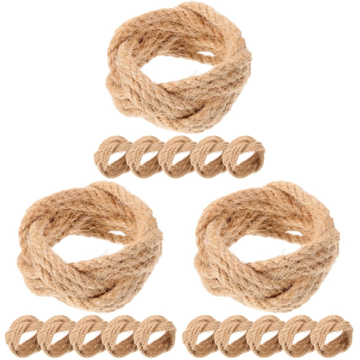 18piezas Anillos De Servilleta Rústicos De Cuerda De Yute De Decoración Para Bodas Fiestas y Banquetes Elegancia Natural Para Mesa