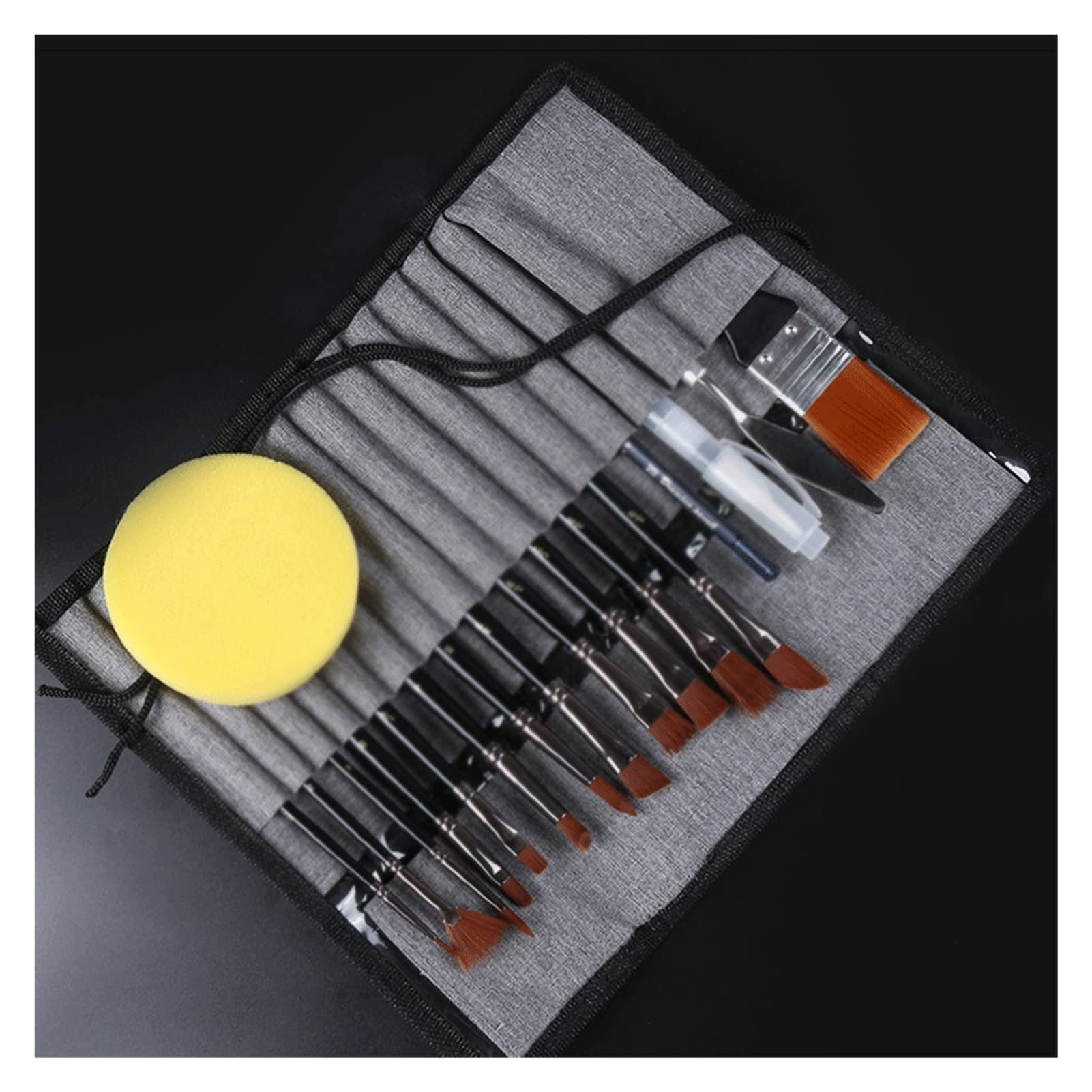 Juego de 18 Pinceles de Nailon para Acuarela, Pinceles acrílicos, Bolsa de Lona, Material de Pintura, Suministros para Arte de Pintura.