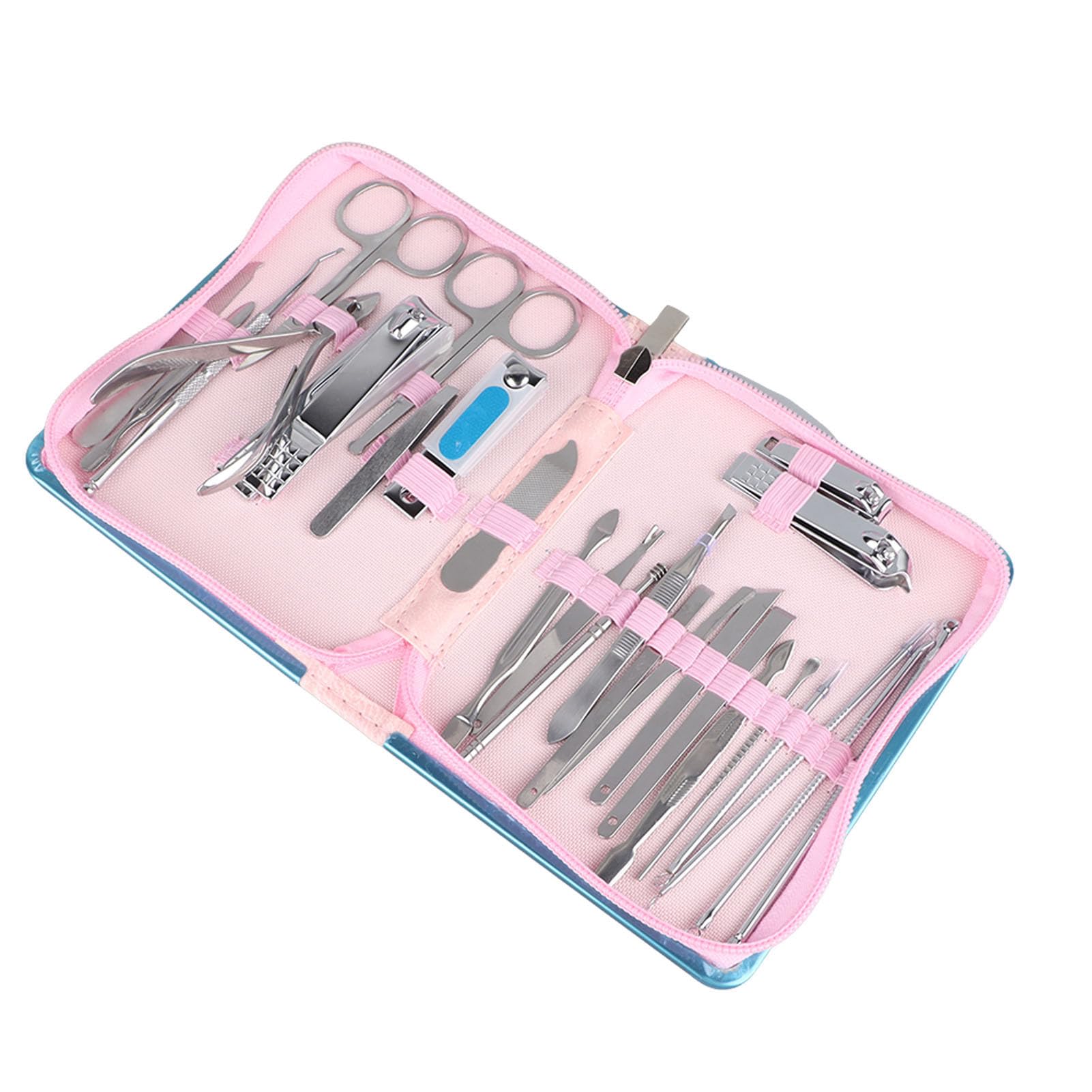 Tgoon Pedicure Nail Clippers Set, 29PCS Curved Blade Manicure Set Portable High Sharpness Stainless Steel with Storage Bag for Home