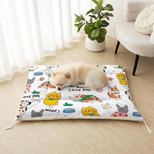 QOOMO Love Dog Pet Bed Mats. Ultra Soft Pet (Dog/Cat) with Cute Animals Prints f