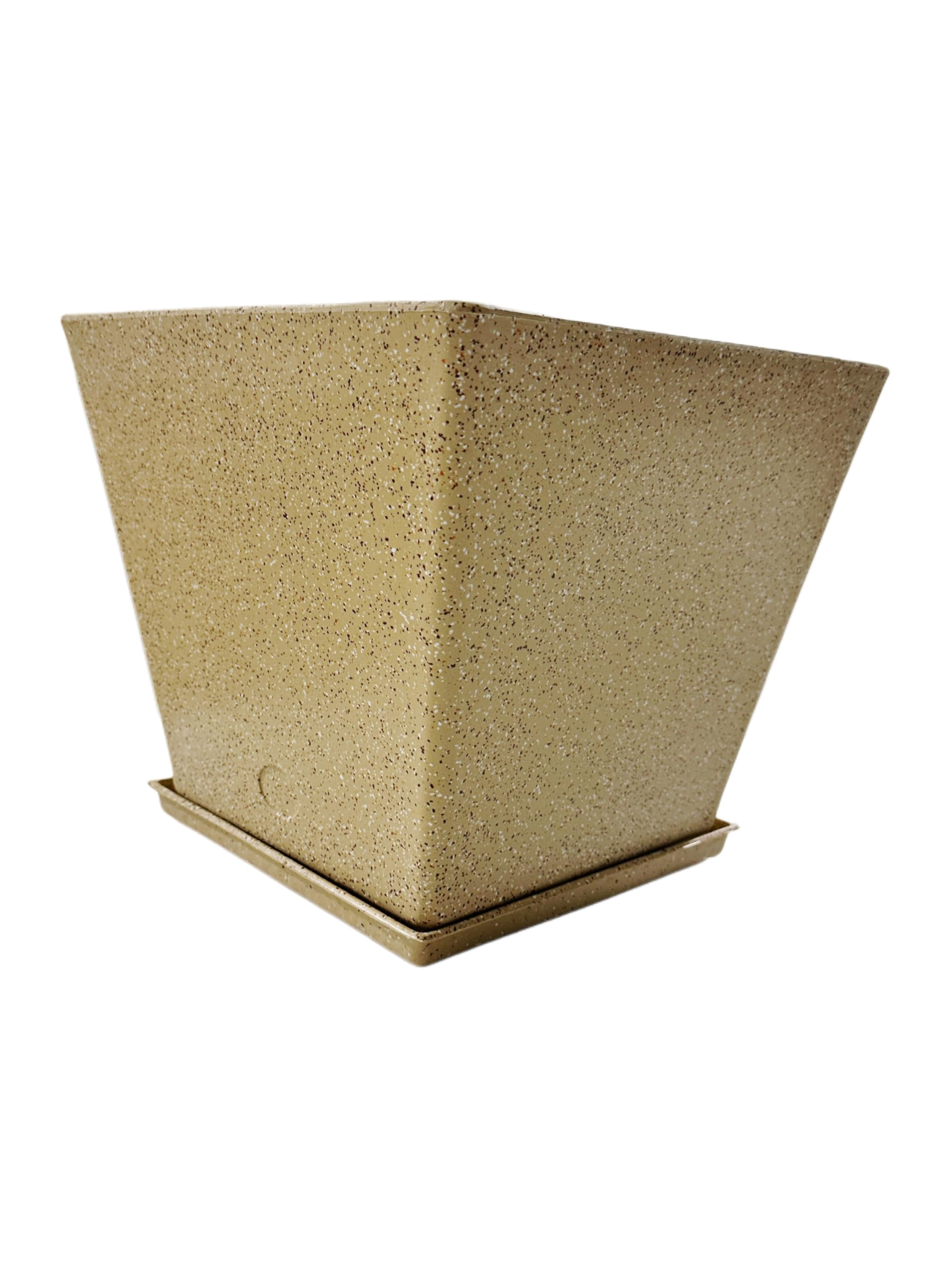 ENGRAFT Greece Fiber Planter - Durable Flower Pot with Tray -3 ENGRAFT Greece Fiber Planter - Durable Flower Pot with Tray -3