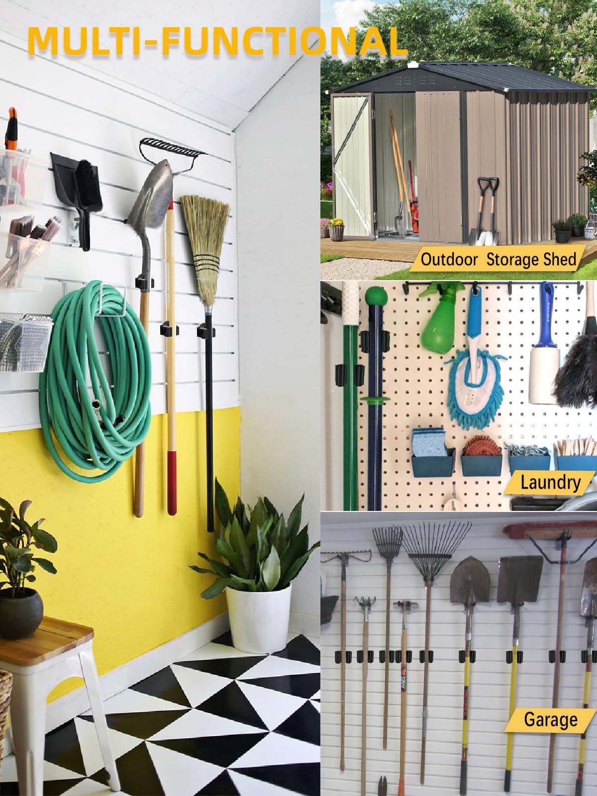 BONTEC Lot De 14 Crochets Muraux Orange Garage En Acier