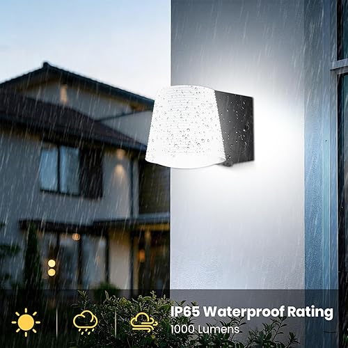 Miniatura 8 de Lámpara para exteriores, luz híbrida de carga AC/solar para porche, regulable, 2700 K/4000 K/6500 K, sensor de movimiento PIR, 1000 lm, luces