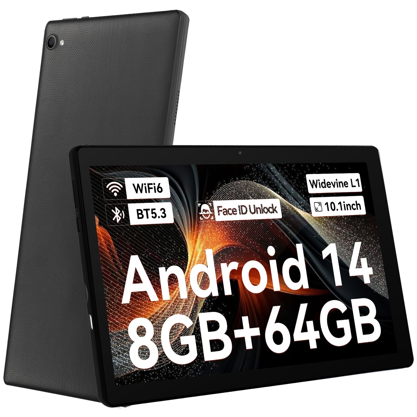 TABLET 10 POLLICI ANDROID 14 OCTA CORE FACE ID 8GB 64GB ESPANDIBILE 1TB SCHERMO 