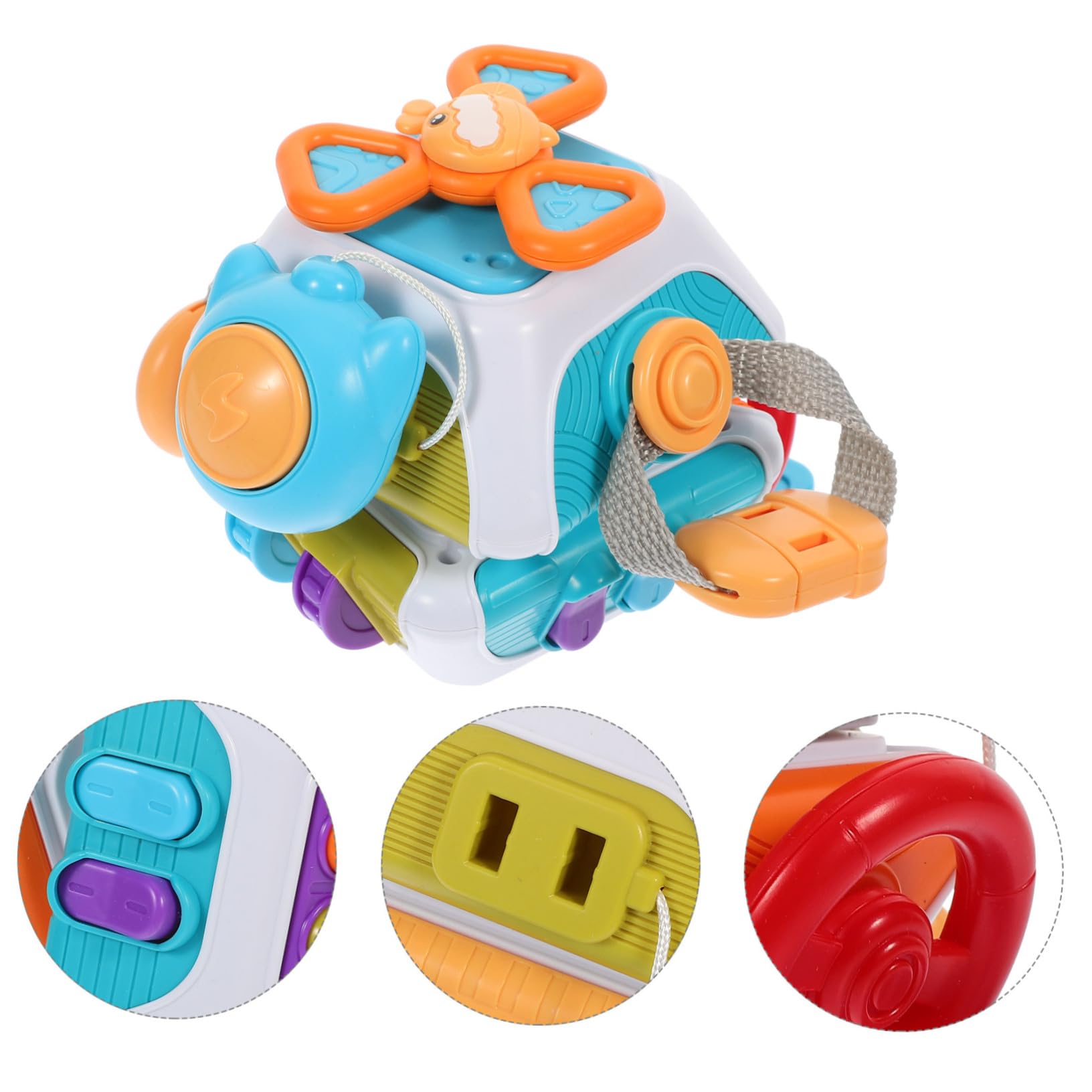 Busy Cube Giocattolo Sensoriale Montessori in Plastica per Ragazzo Ragazza | Leggero, senza Angoli Rigidi, per Viaggi e Uso Scolastico, Stimola la Manualità Fine