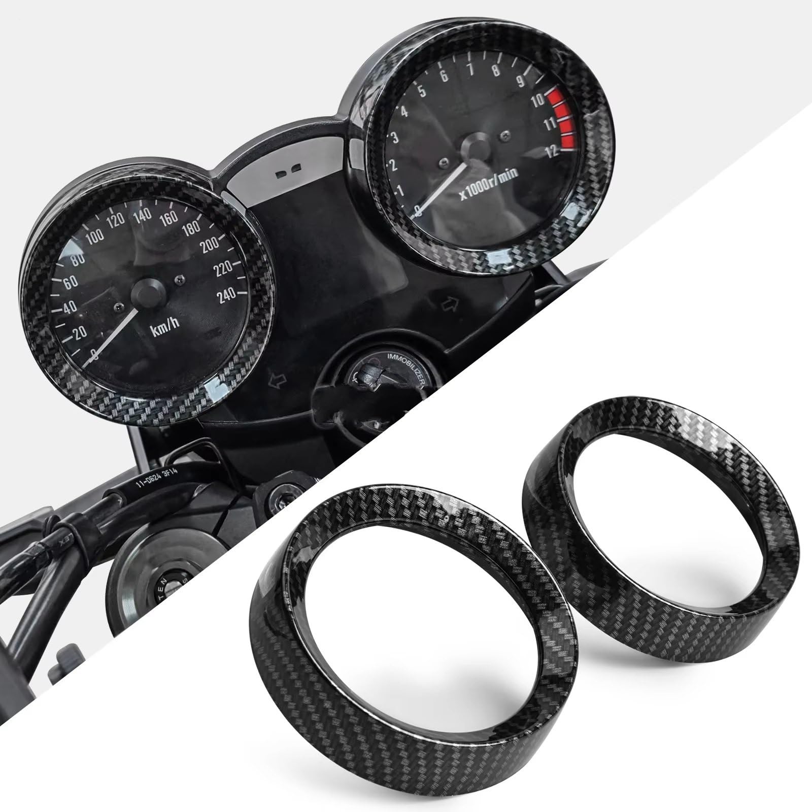 OdóMetro Carcasa Moto Compatible Con Para Z900RS Para Cafe 2018-2026 Cubierta De Anillo Medidor ABS Odómetro Decorativo
