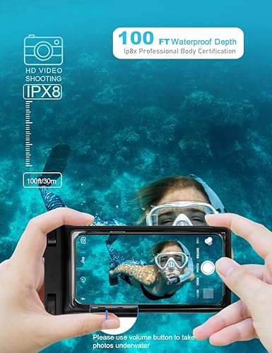 Miniatura 4 de Funda impermeable para teléfono, funda impermeable para iPhone 14 13 12 11 Pro Max XS 8 Plus Samsung Galaxy S23 S22 Plus, IPX8 impermeable bolsa