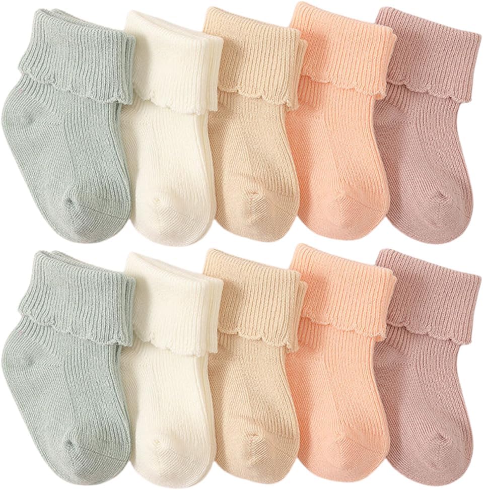Newborn Cuff Socks Baby-girls Socks Infant Toddler Crew Ankle Sock