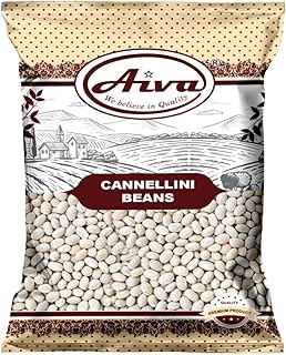 Aiva Cannellini 豆 | 白腰豆 (4 磅) 散裝裝 – 優質乾豆,適用於湯、發芽、沙拉和烹飪、乾脆食物。 燉肉,白辣椒。