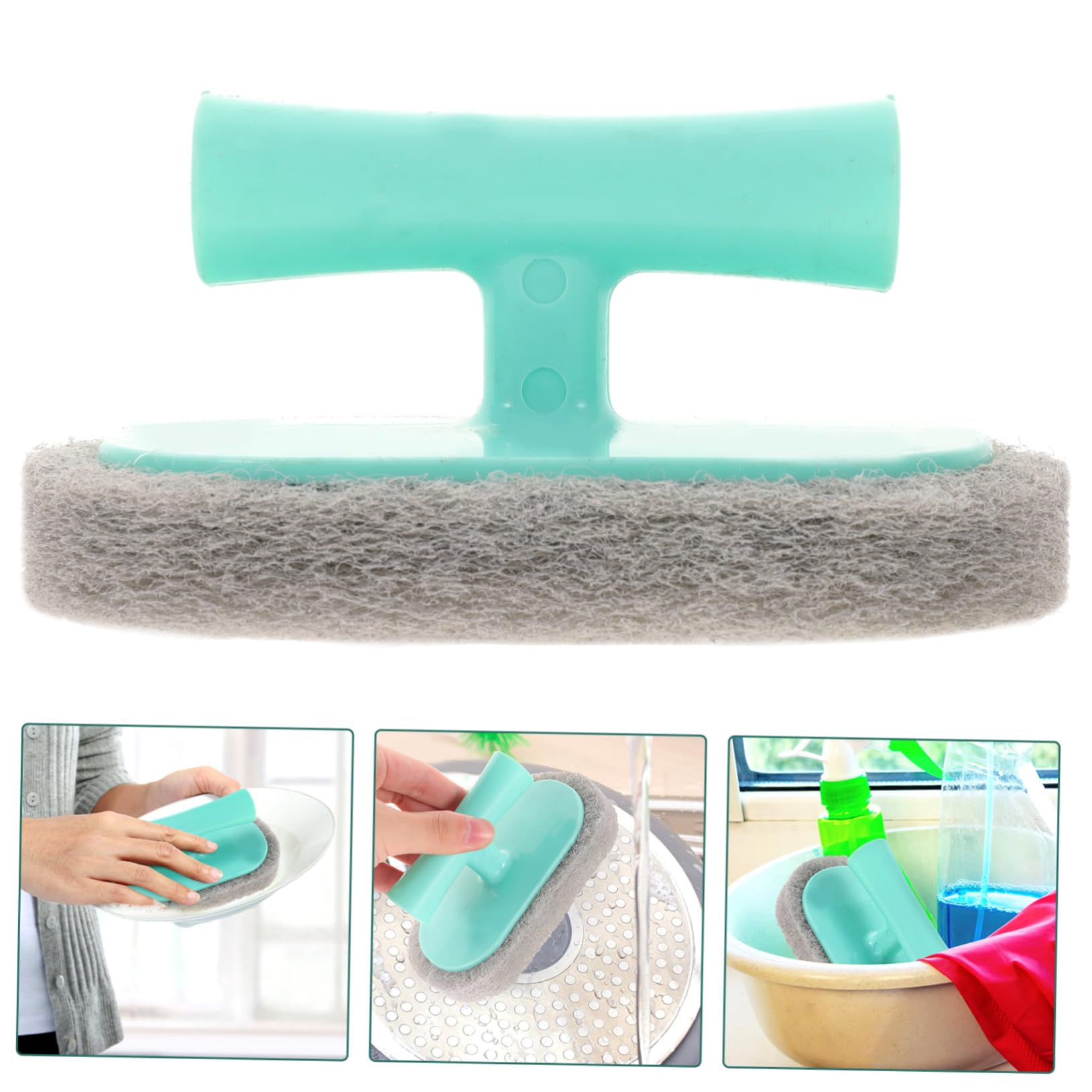 Didiseaon Dishwashing Pad Cleaning Brush Cleaning Scouring Pad Cleaning Scrubber Kichen Cleaning Pad Kitchen Scouring Pad Ceramic Tile Handle