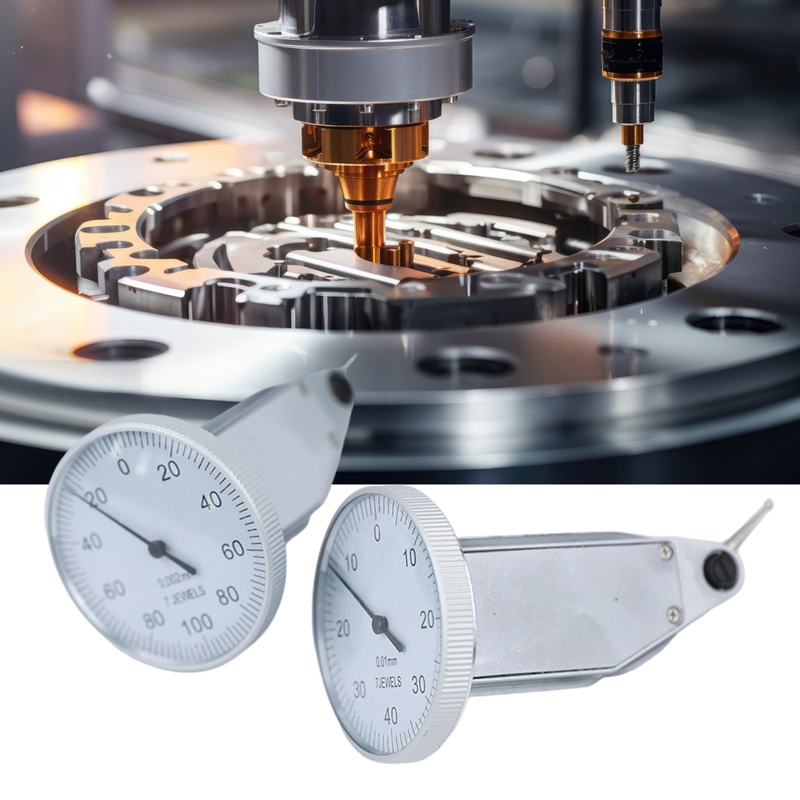 Indicatori in acciaio inox, strumento di misurazione meccanico di precisione per officine tecniche 0,2 mm/0,8 mm di alta precisione