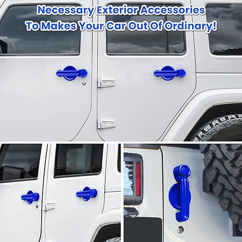 Miniatura 3 de E-cowlboy Insertos de cubierta de manija de puerta + cubierta de manija de puerta trasera + protector de hueco para Jeep Wrangler JK JKU Sports