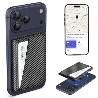 TopMade for Magsafe Wallet, Works with Apple Find My, Strongest Magnetic Wallet for iPhone 17/16/15/14/13/12 Series, Leather Magnetic 7 Cards Holder with Tracker, RFID Blocking, Carbon Fiber Black - Amazon product rated Grade A