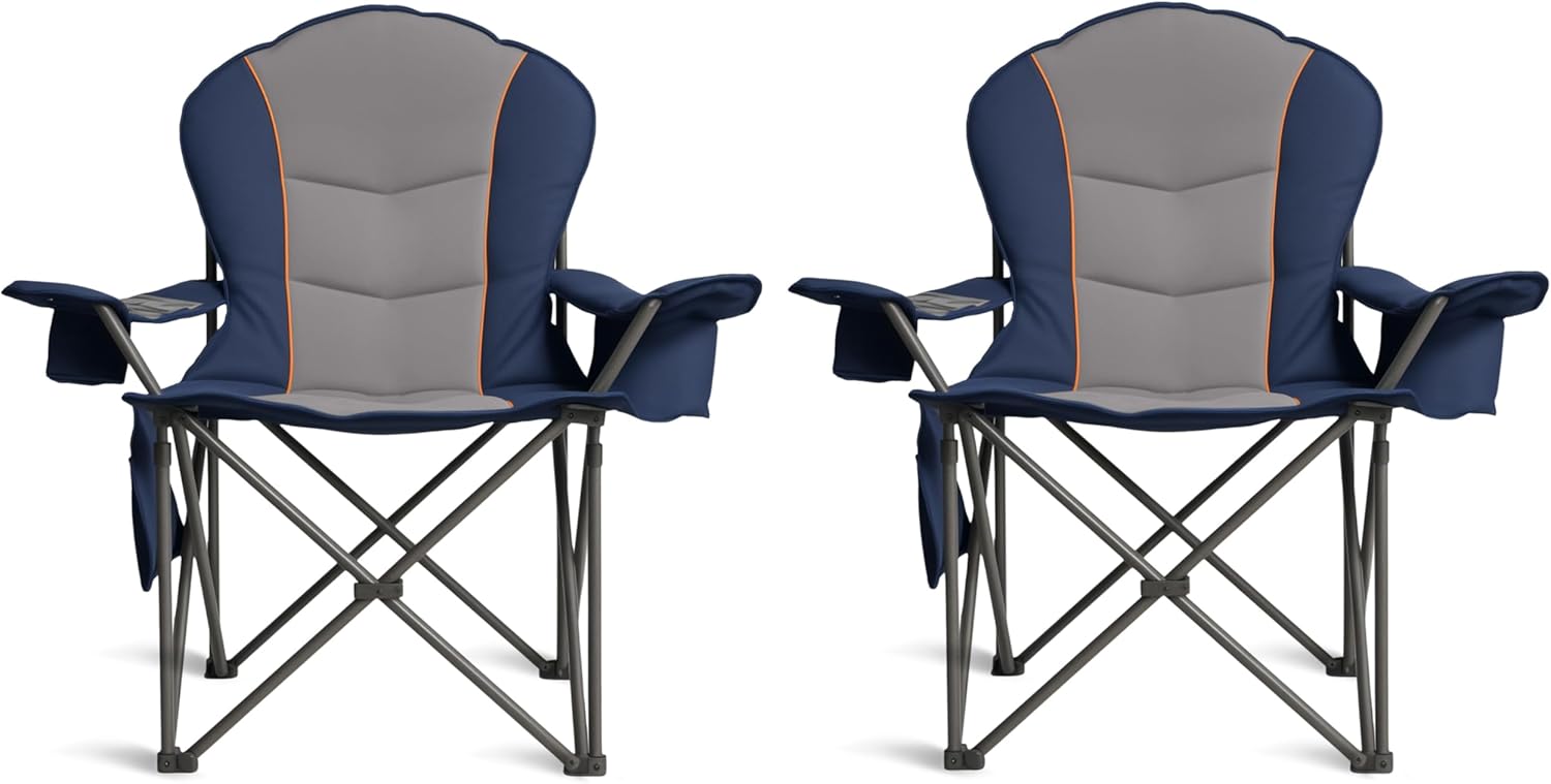 Heavy-Duty 500LB Folding Camping Chair Set with Cooler & Cup Holder