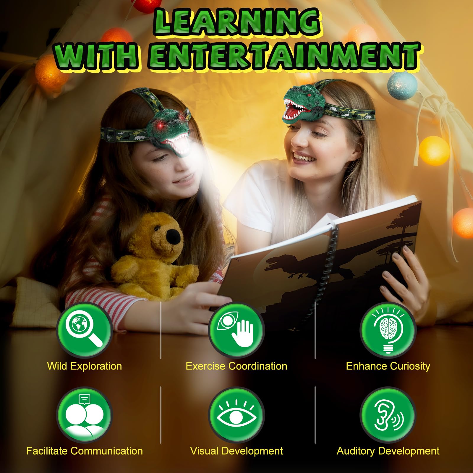 Dinosaur Headlamp for Kids - Rechargeable LED -8