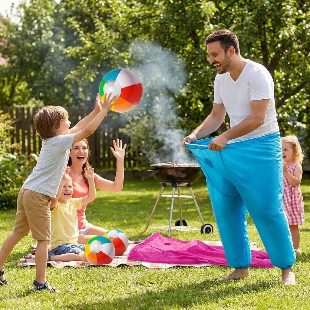 CutitiUU 2+8Pcs Granny Pants Yard Game,2 Big Granny Pants 8 Inflatable Balls and 1 Pump,Funny Outdoor Games for Adults and Kids,Recreational Tossing Games for Family Reunion and Adult Party - Image 4