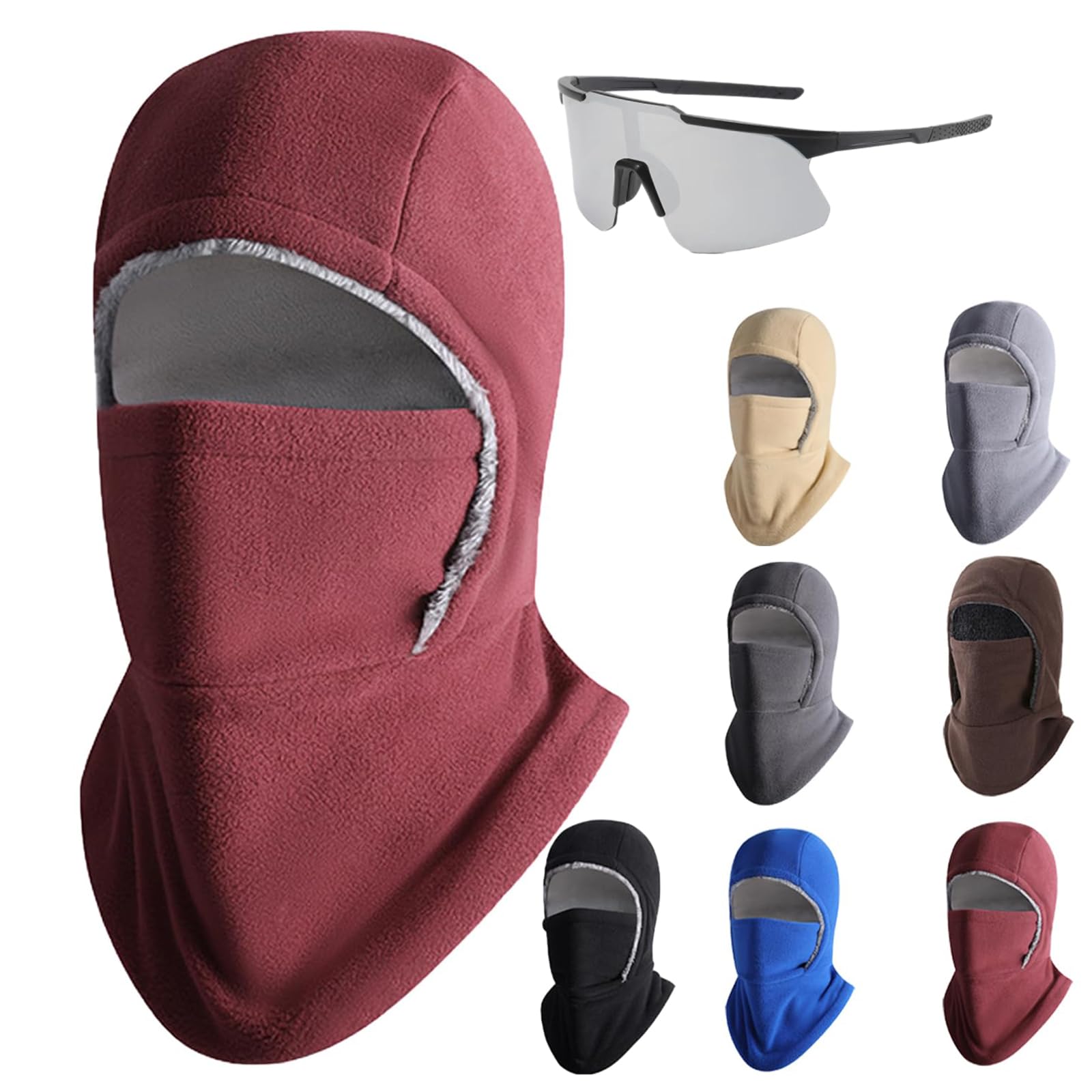Winter Warmth 2-in-1 Hat Face Mask Unisex Windproof Ski Mask Hood Thickened Warm Neck Warmer with Ear Protection