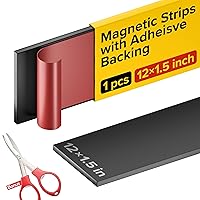Vista 21 de Cinta magnética súper adhesiva (10 pies x 1/2 pulgadas), tira magnética con respaldo adhesivo para bricolaje y manualidades, fácil de cortar
