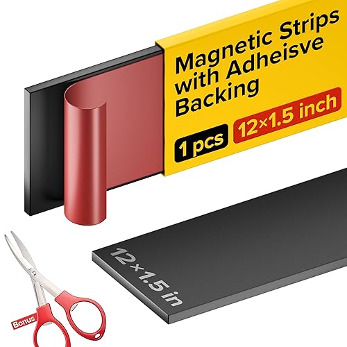 Miniatura 21 de Cinta magnética súper adhesiva (10 pies x 1/2 pulgadas), tira magnética con respaldo adhesivo para bricolaje y manualidades, fácil de cortar