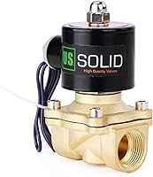 U.S. Solid 3/4" Brass Solenoid Valve 12V DC Normally Closed VITON Seals - NPT for Irrigation, RO, Fuel Control