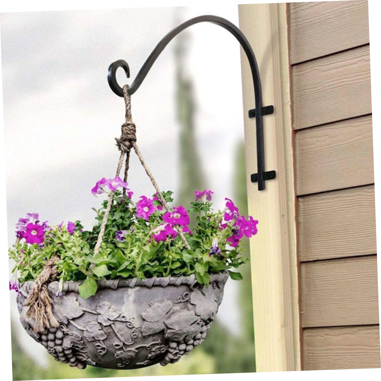 BESTonZON Supports pour Paniers Suspendus Crochets Fer pour Pots de Fleurs Supports Muraux Échelle pour Jardinières de Balcon