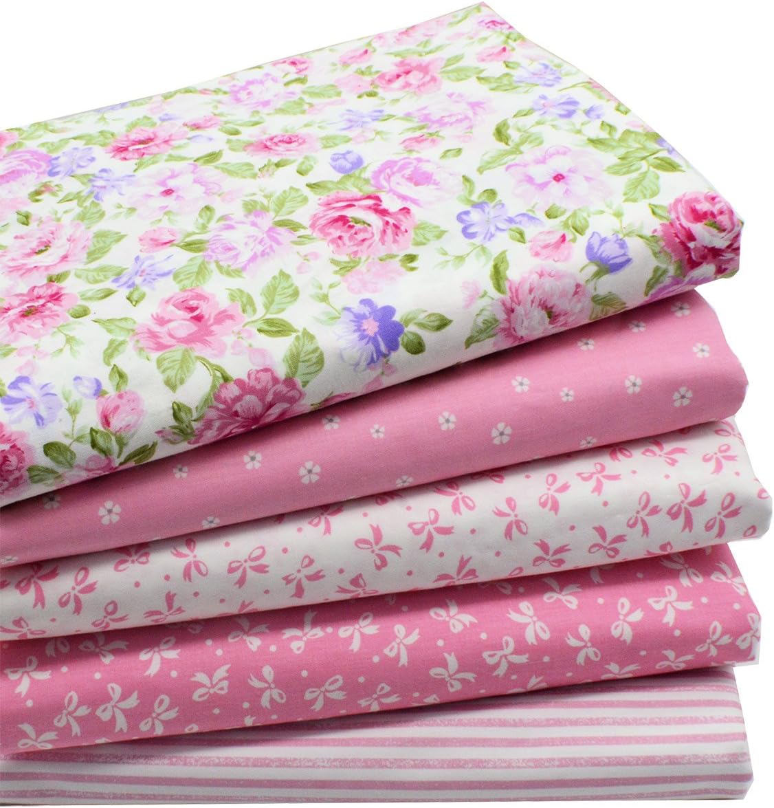 iNee Pink Fat Quarters Quilting Fabric Bundles for Quilting