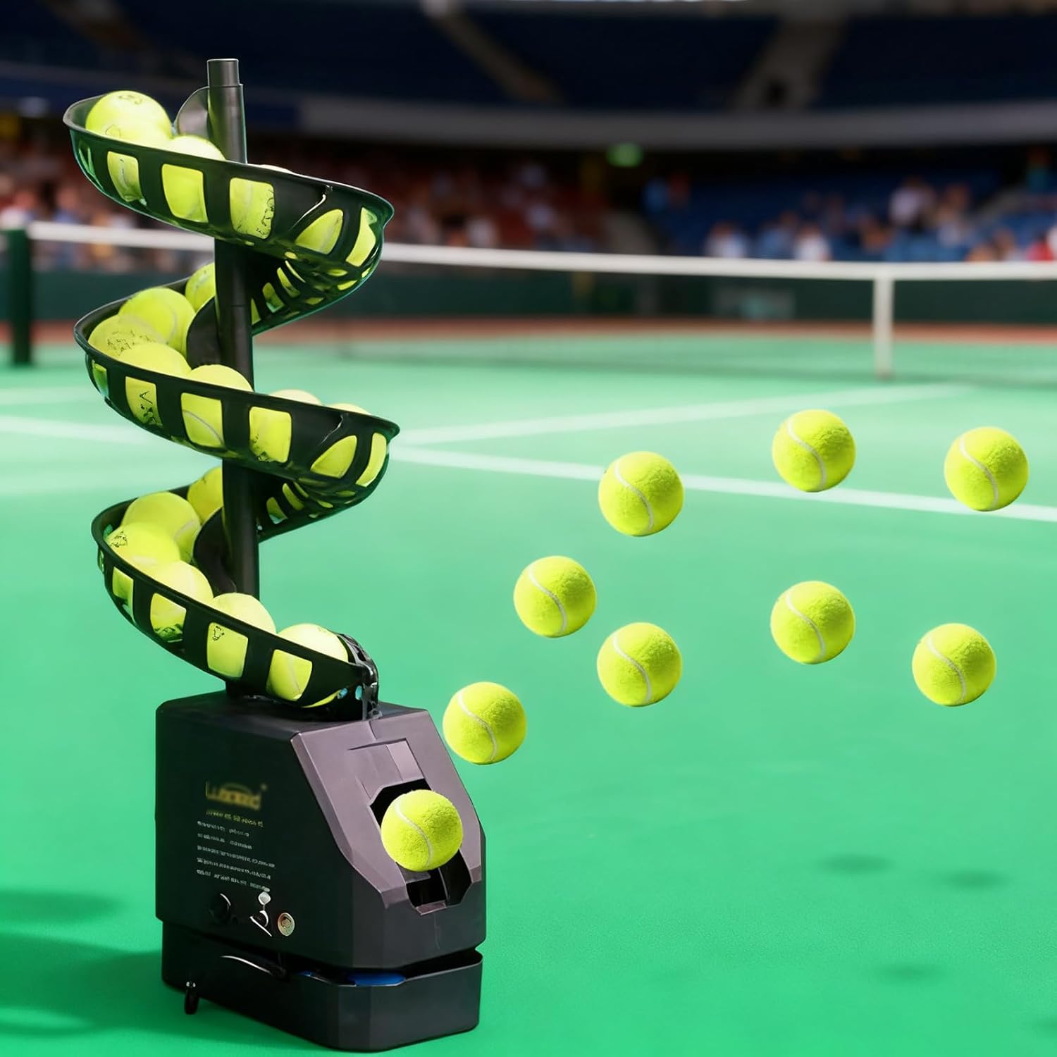 Portable Tennis Ball Tosser, Automatic Tennis Ball Machine with Remote Control, 33 Pieces Ball Capacity, for Self-Play Ball Launcher Beginners/Kids/Coaches Practice Trainer