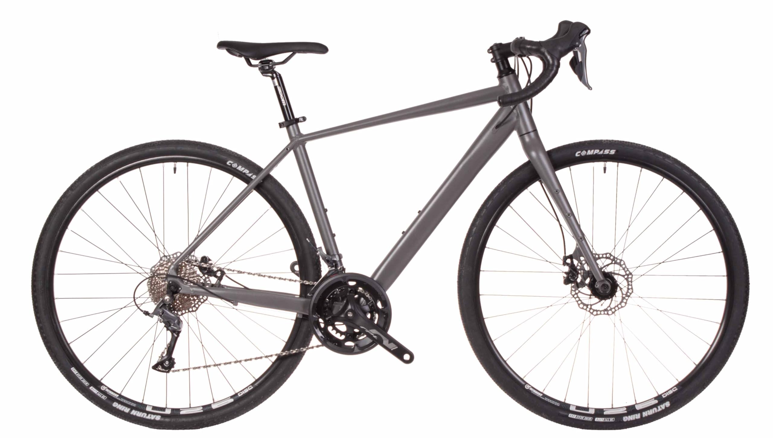 Gravel Aluminium-Rennrad mit Shimano Claris 2 x 8 Gängen, 700 x 40 C, Grau