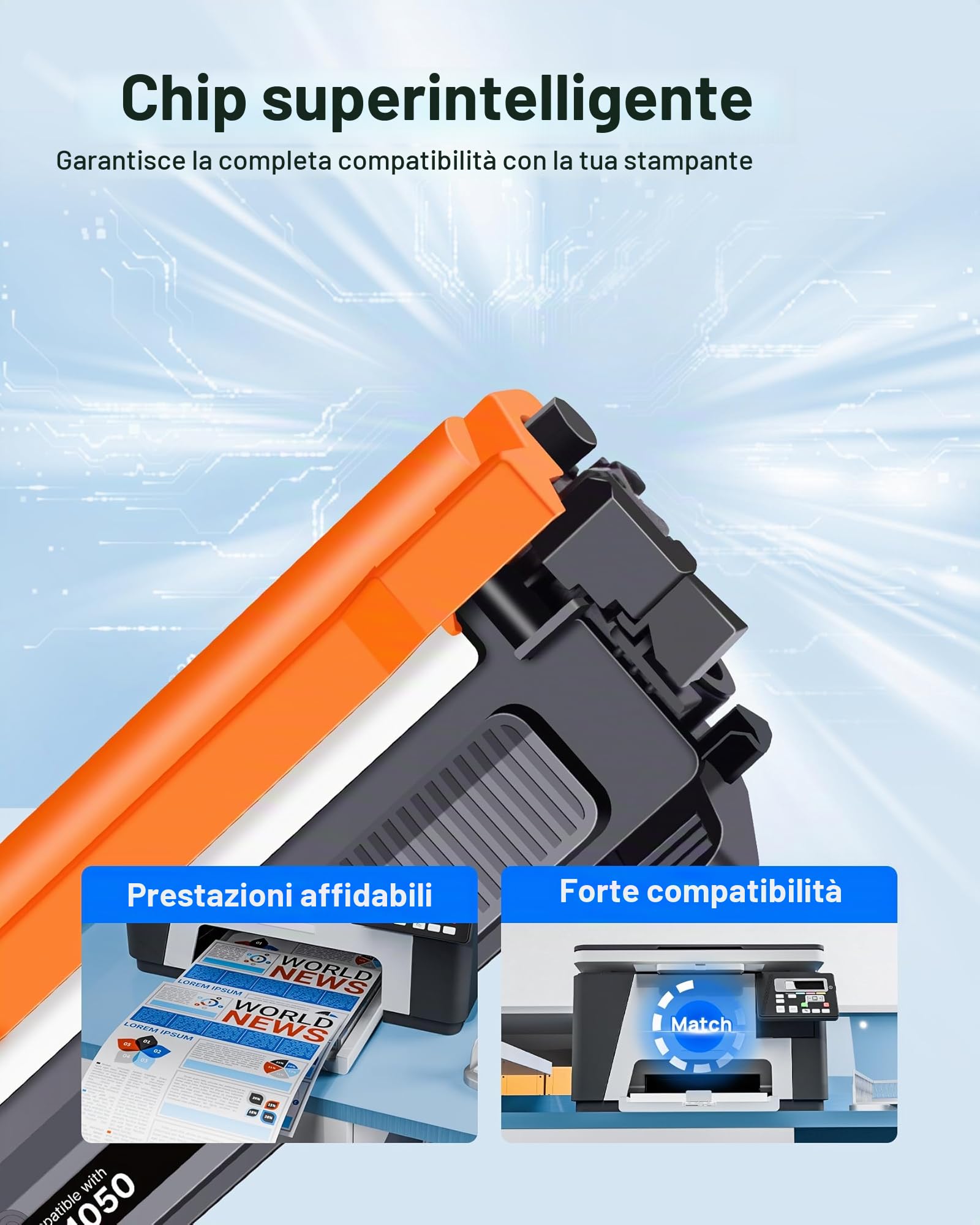 GPC Image TN1050 Compatibili per Brother TN1050 TN-1050 Cartucce di Toner per DCP-1612W DCP-1610W HL-1210W MFC-1910W HL-1112 HL-1212W DCP-1510 MFC-1810 DCP-1612 (Nero, 2-Pack)