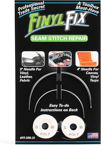 Finyl Fix Kit de reparación de costuras | Restaura el daño de las costuras en vinilo, tela, cuero, lona pesada en asientos de coche/barco, muebles,