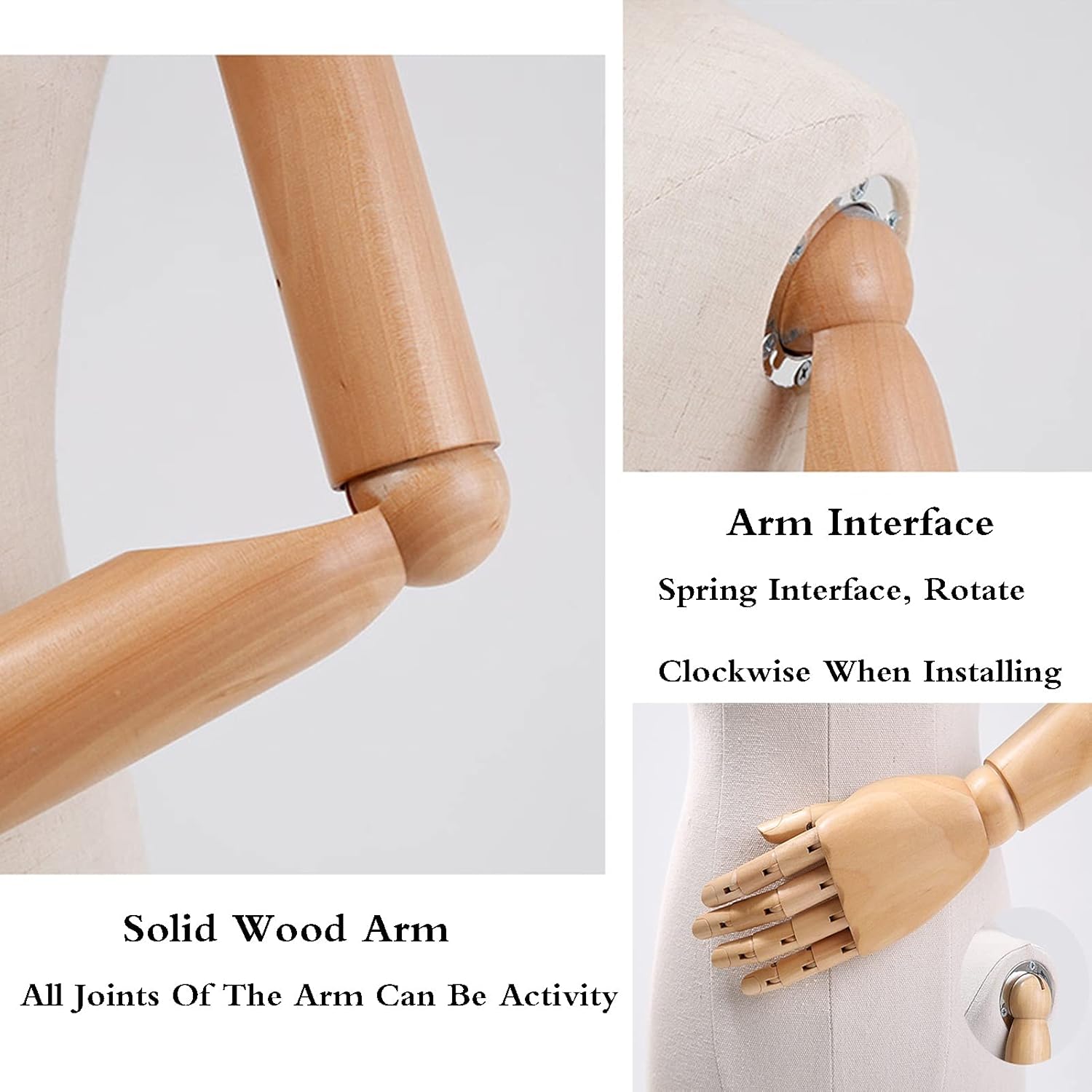 Female Mannequin Torso Body, Tailors Dummy Clothing Disply Stand, Dress Form with Hollow Head for Dressmakers, Adjustable Universal Wheel Base, 2 Styles (Silver A) (Silver B)