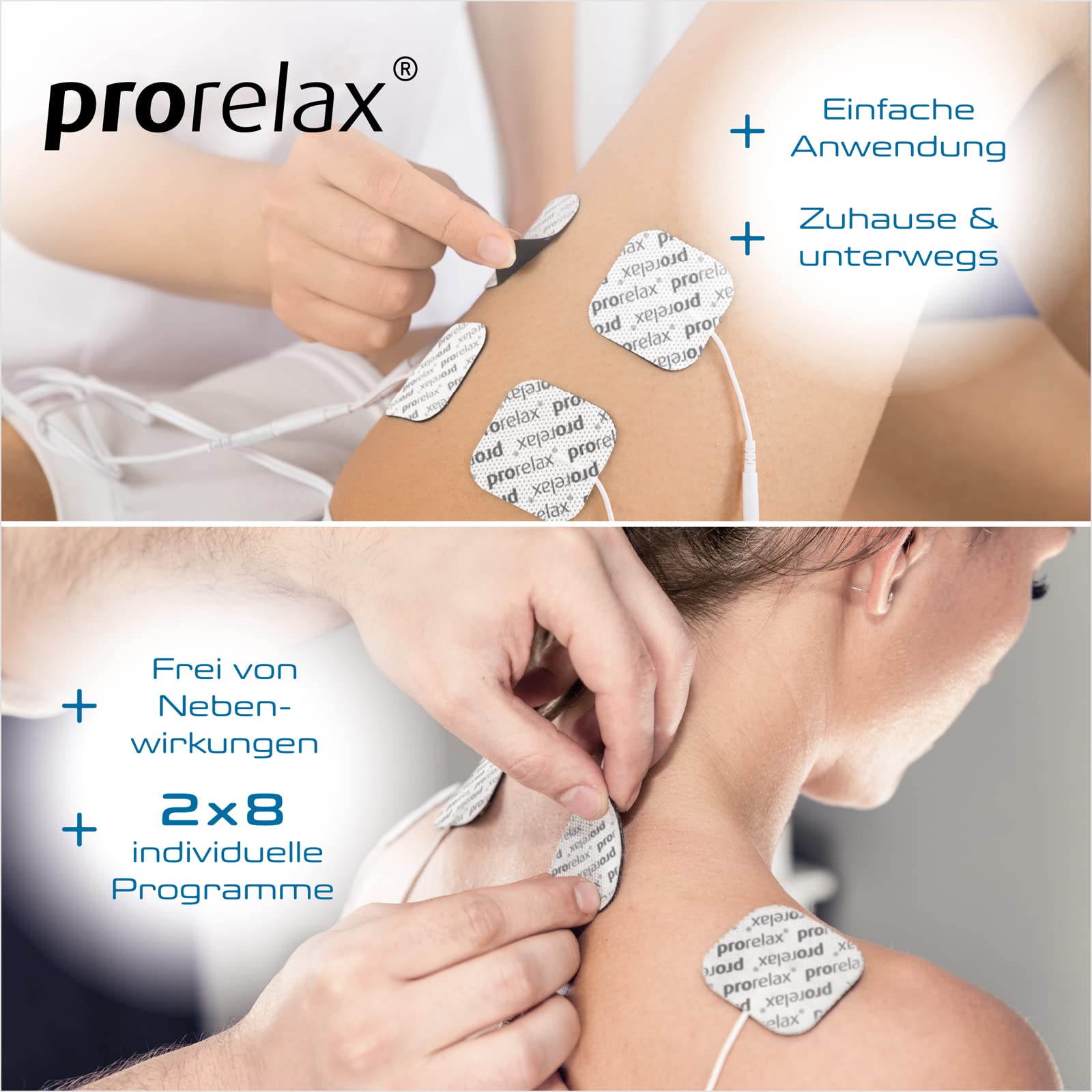 prorelax TENS/EMS Duo | Aparato de electroestimulación | 2 terapias con un solo aparato | Terapia natural para el dolor crónico y la musculación