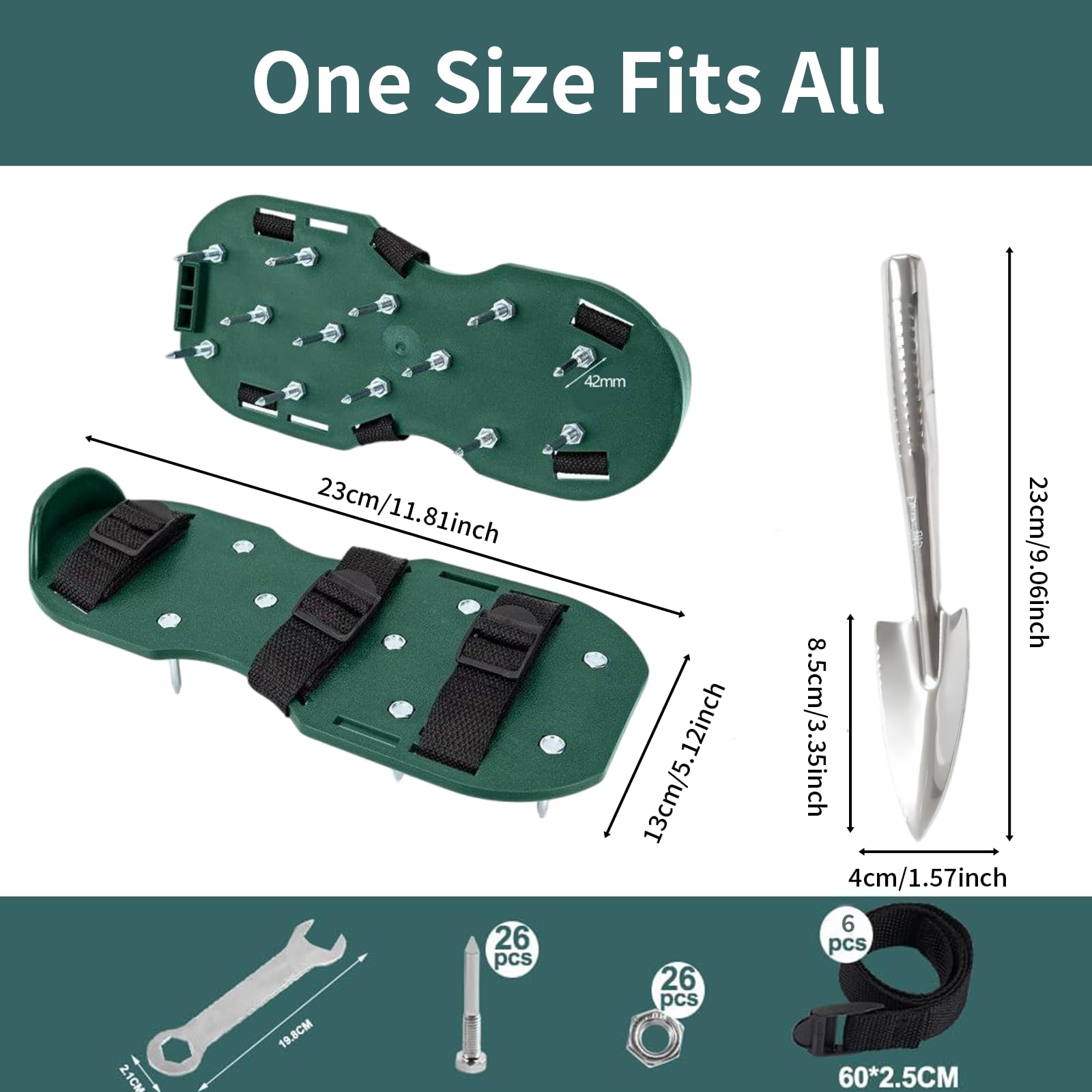 Chaussures aératrices de pelouse, chaussures à clous, pour aérateurs de pelouse et scarificateurs, avec fermeture et clous pré-montés, pour l'entretien du jardin et comme chaussures de chape