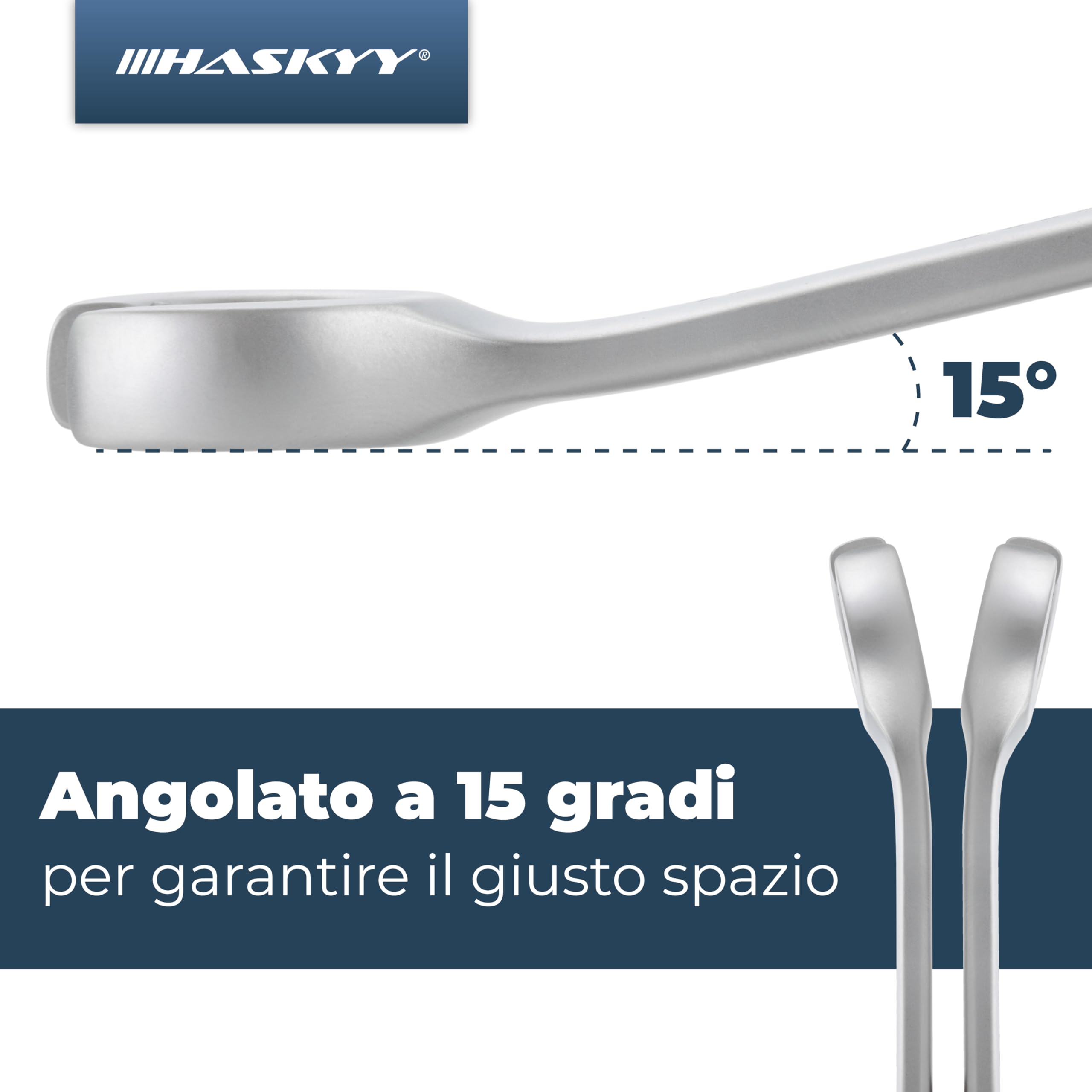 HASKYY 6 chiavi per tubazioni del freno SET I Chiave ad anello aperta I Chiave per tubazione del freno 8-19mm