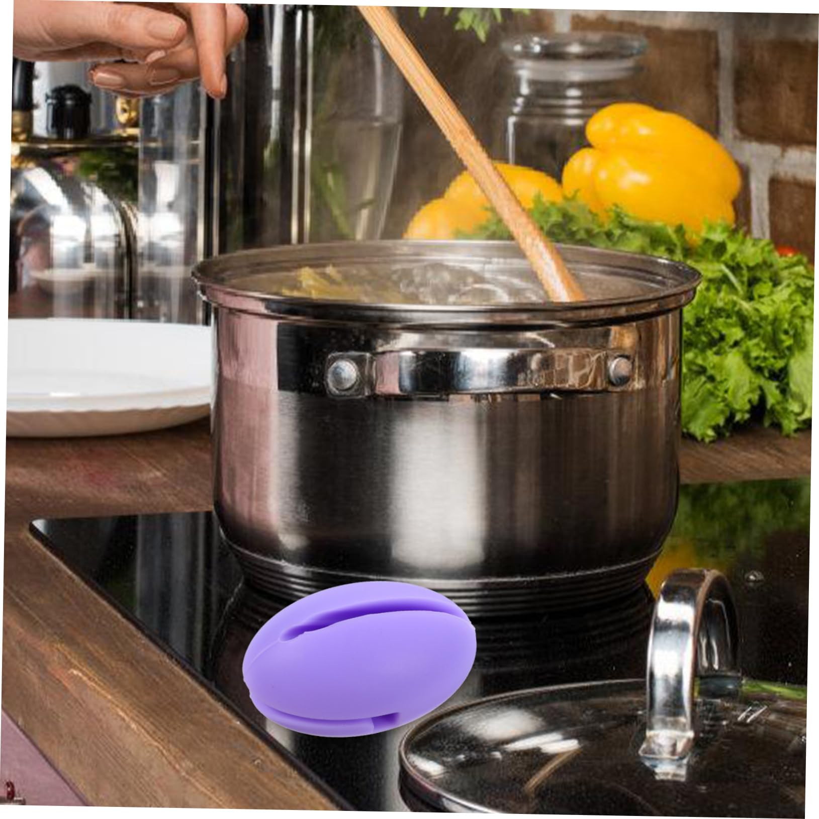 ABOOFAN 5 Pièces Support De Thermomètre Clips Clip De Pot De Thermomètre De De Friture Porte- Friteuse Pinces Pour Pots Gel De Silice Violet,mauve