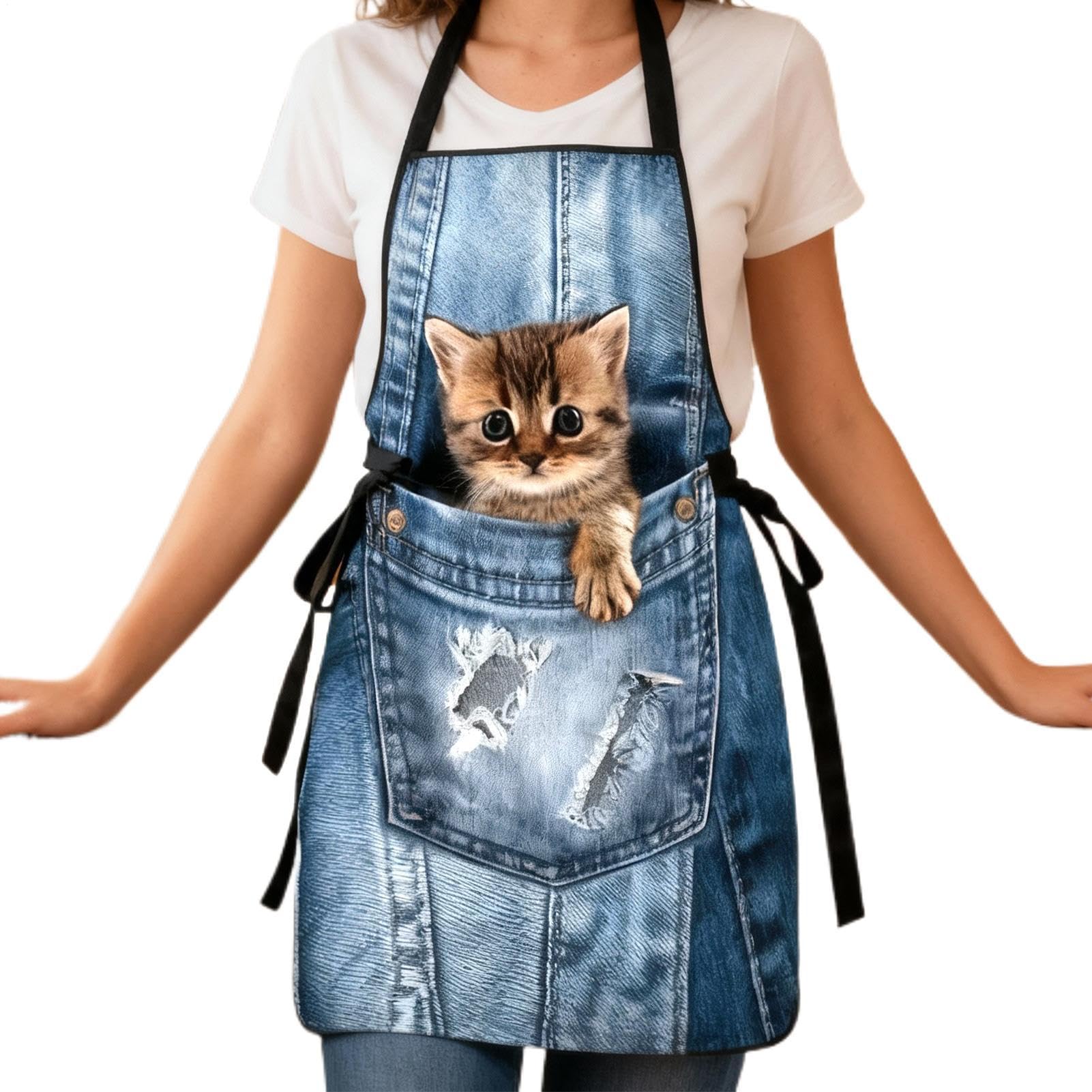 Amazon.co.jp: 女性用猫エプロン | 防水性 ニューティー 猫 衣類ガード