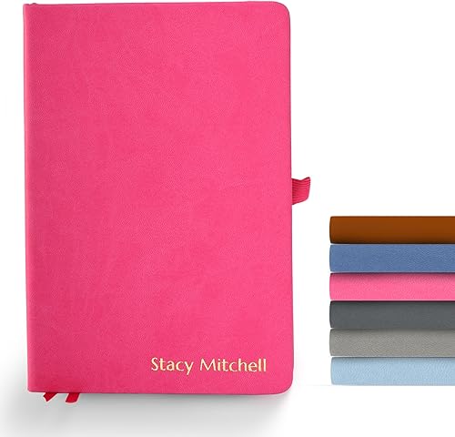 Miniatura 9 de Promot Cuaderno personalizado  Cuaderno de escritura A5 de alta calidad con texto en relieve personalizado con lámina metálica dorada, 192 páginas,