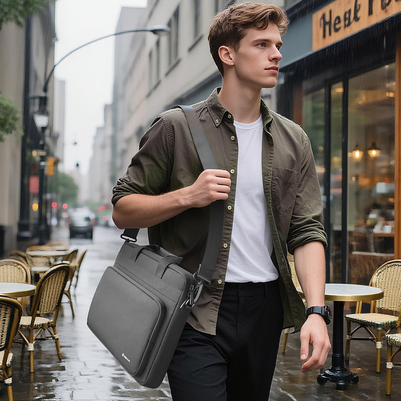 NIDOO 17,3 Pouces Sac à Bandoulière Sacoche Ordinateur Portable Sac à Main Mallette pour 17,3" IdeaPad 3/ ENVY Laptop 17/470 G9 Laptop 17/ ZenBook Pro 17/ Gaming Pavilion 17/ Chromebook 317/ XPS 17