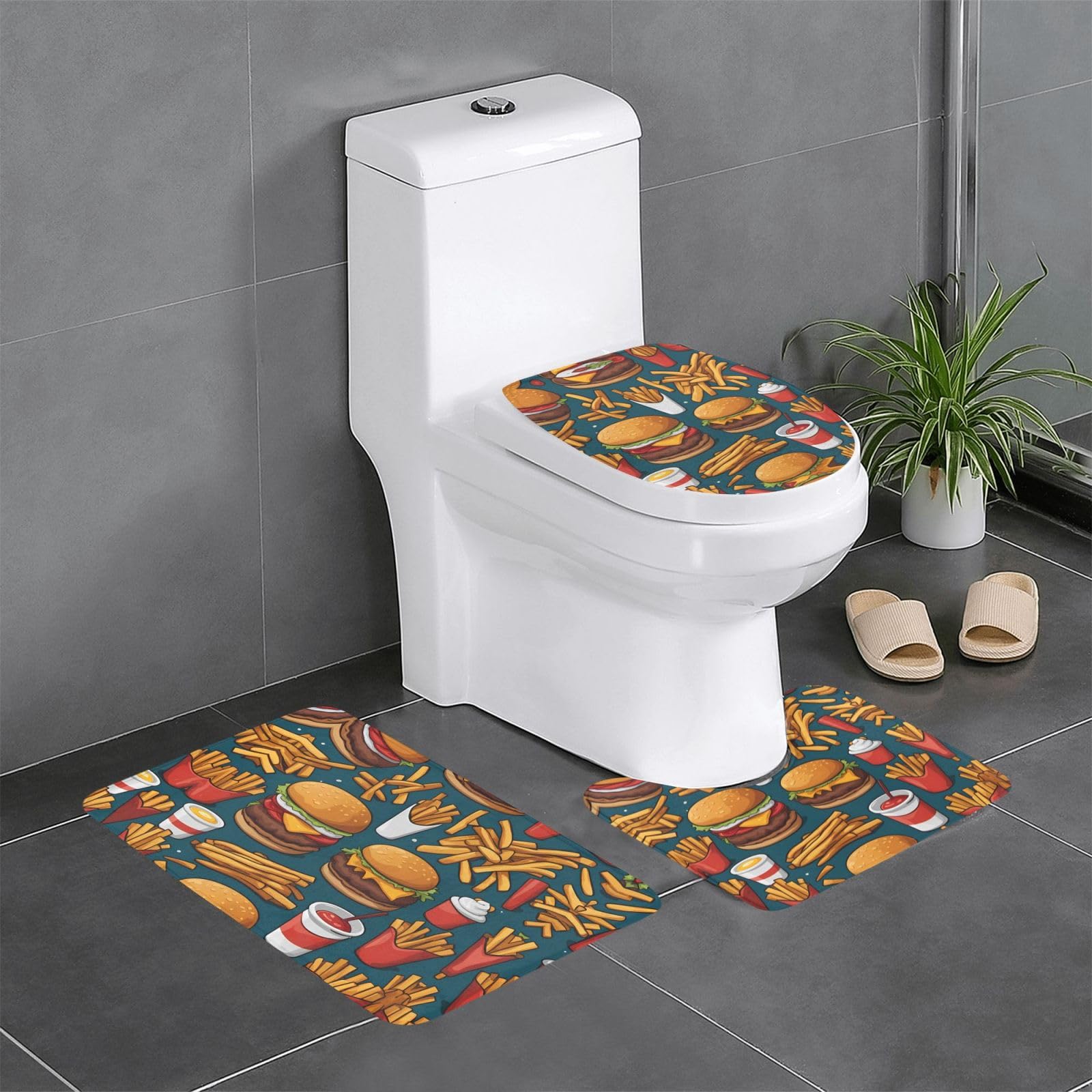 Tapis de salle de bain antidérapants lot de 3 tapis contour et ovale